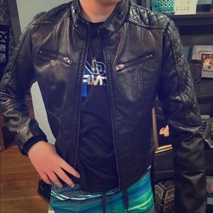 Gently Used Black Faux leather jacket size small